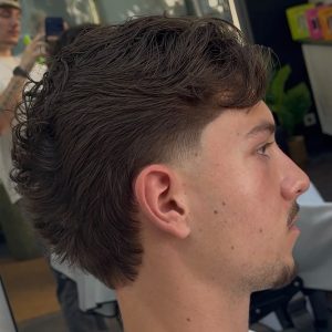 Modern mullet barber men
